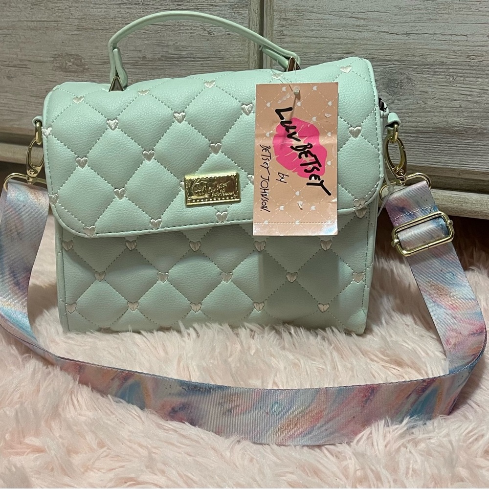 Betsey Johnson Luv Crossbody Womans Purse Hand shoulder Bag sea foam green BNWT
